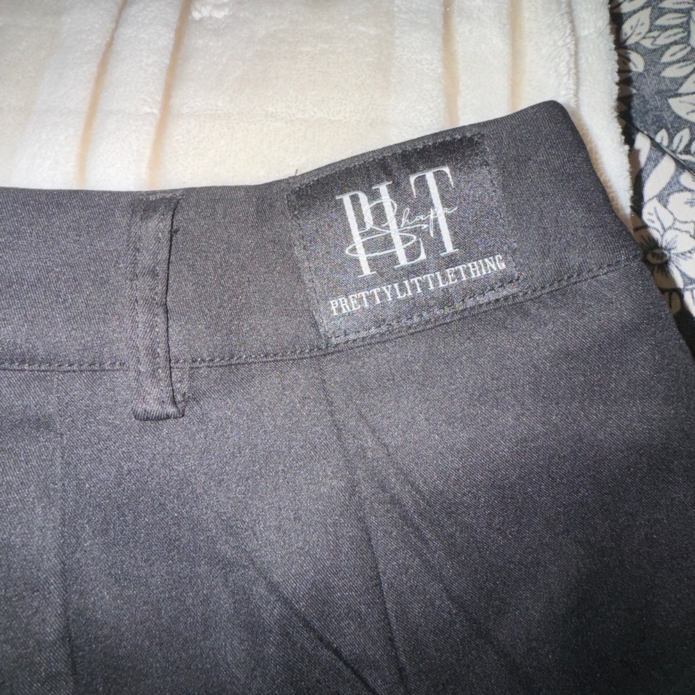 PrettyLittleThing Charcoal Straight Leg Pants